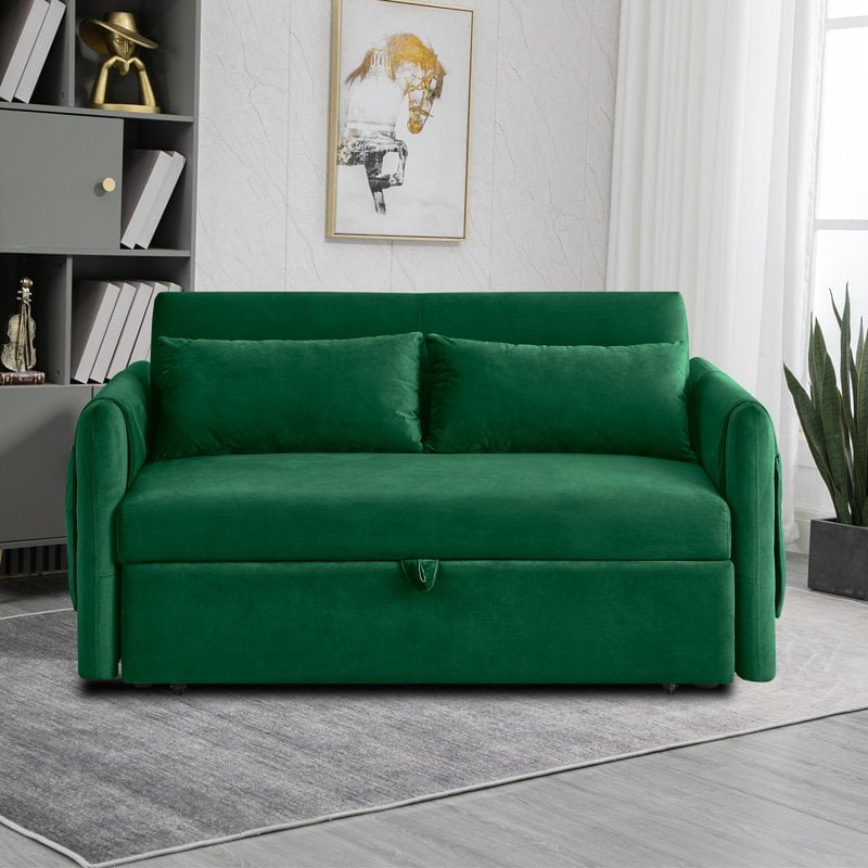 Velvet+Sofa+Bed+with+Two+Pillows+and+Adjustable+Backrest (5) Luna Modular Sofa Bed